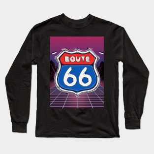 Route 66 pop art Long Sleeve T-Shirt